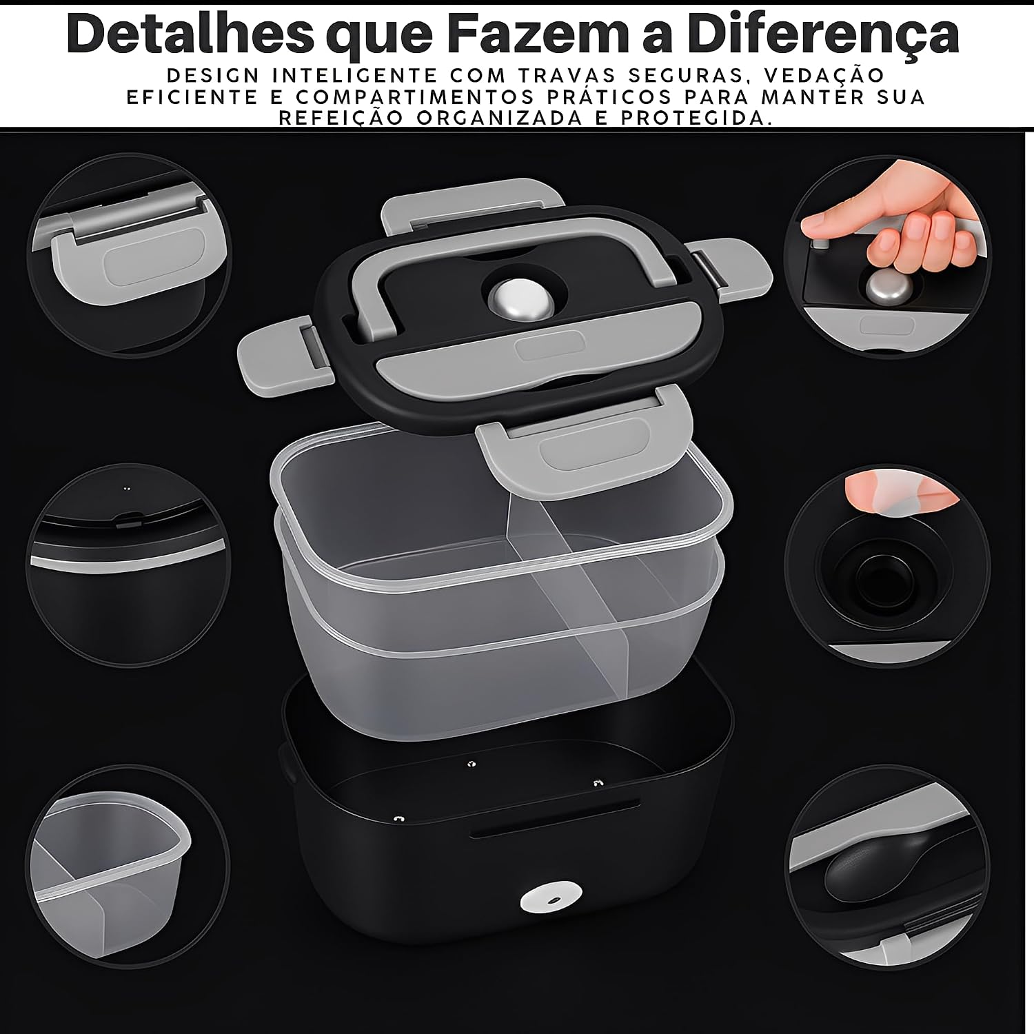Marmita Elétrica Portátil 1,5L com Aquecimento Rápido e Tampa com Trava – Duas Divisórias Internas Removíveis – BiVolt 110V/220V – Ideal para Casa, Trabalho e Escritório Marmita Elétrica Portátil 1,5L com Aquecimento Rápido e Tampa com Trava – Duas Divisórias Internas Removíveis – BiVolt 110V/220V – Ideal para Casa, Trabalho e Escritório