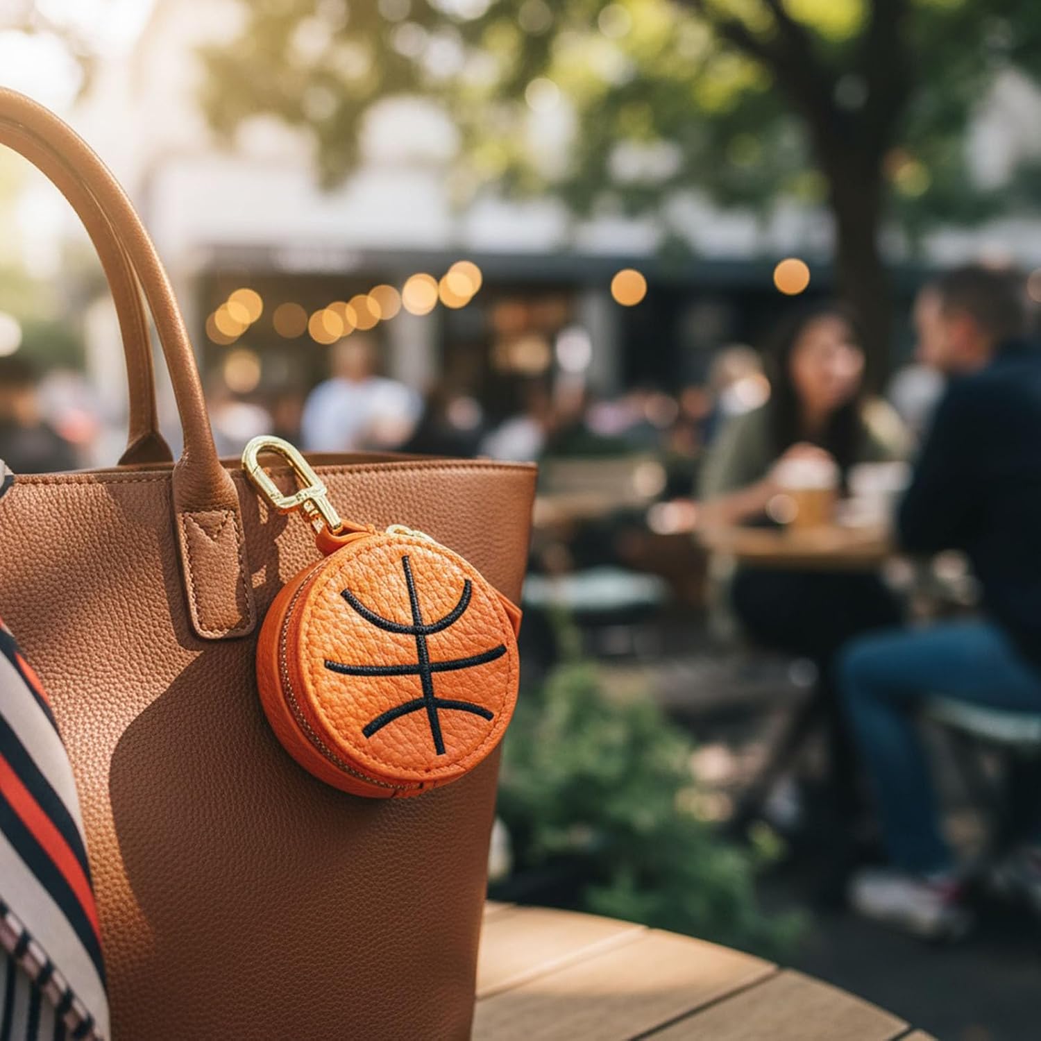 PU Leather Sports Theme Keychain Coin Pouches Small Wallet For Football Basketball Fan Waterproof Accessory(football)