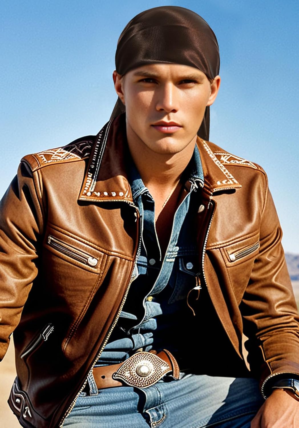 GERINLY Solid Color Wild Rag, Pure Cowboy Bandanas 35 Inch, Bolo Scarf for Men Women - Image 5