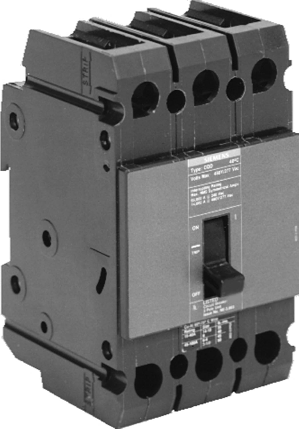 Siemens CQD380 80 Amp, Three Pole 480/277V AC, 14KAIC, Cable In/Cable Out Breaker