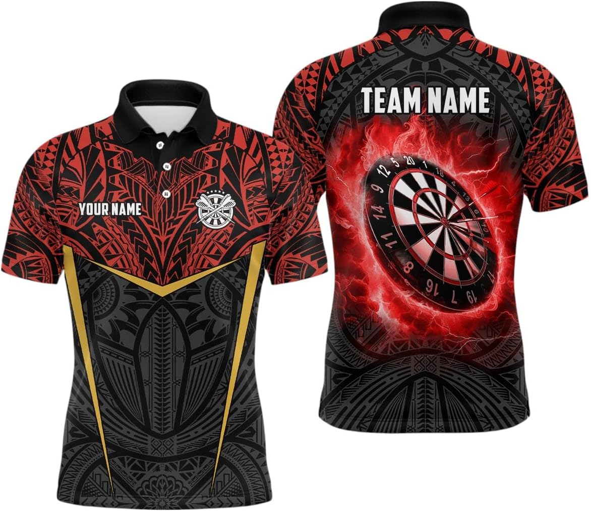 Mens Personal Darts Jerseys, Custom Darts Shirts - Fits Men, Personal Marble Swirl Dart Shirt for Men Custom