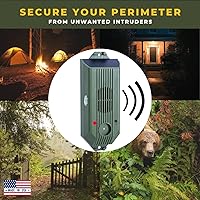 Vista 3 de Tactiko Wire Trip Perimeter Alarm 2.0, 129 dB Rechargeable Perimeter – 80ft Kevlar Tripwire, Solar/USB, Weatherproof, Bear Deterrent for Camping