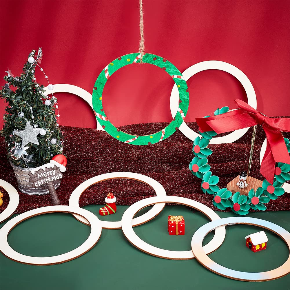 NBEADS 30 stuks 12,5 cm onbehandelde houten stukken ringenvormig, 10 cm binnendiameter antiek witte cirkel ornamenten lege handgemaakte ronde houten plakjes voor schilderen pyrografie kerstboom NBEADS 30 stuks 12,5 cm onbehandelde houten stukken ringenvormig, 10 cm binnendiameter antiek witte cirkel ornamenten lege handgemaakte ronde houten plakjes voor schilderen pyrografie kerstboom