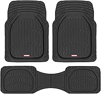 MotorTrend FlexTough Deep Dish All-Weather Floor Mats - Waterproof Trim-to-Fit Universal Liners for Cars Trucks SUVs