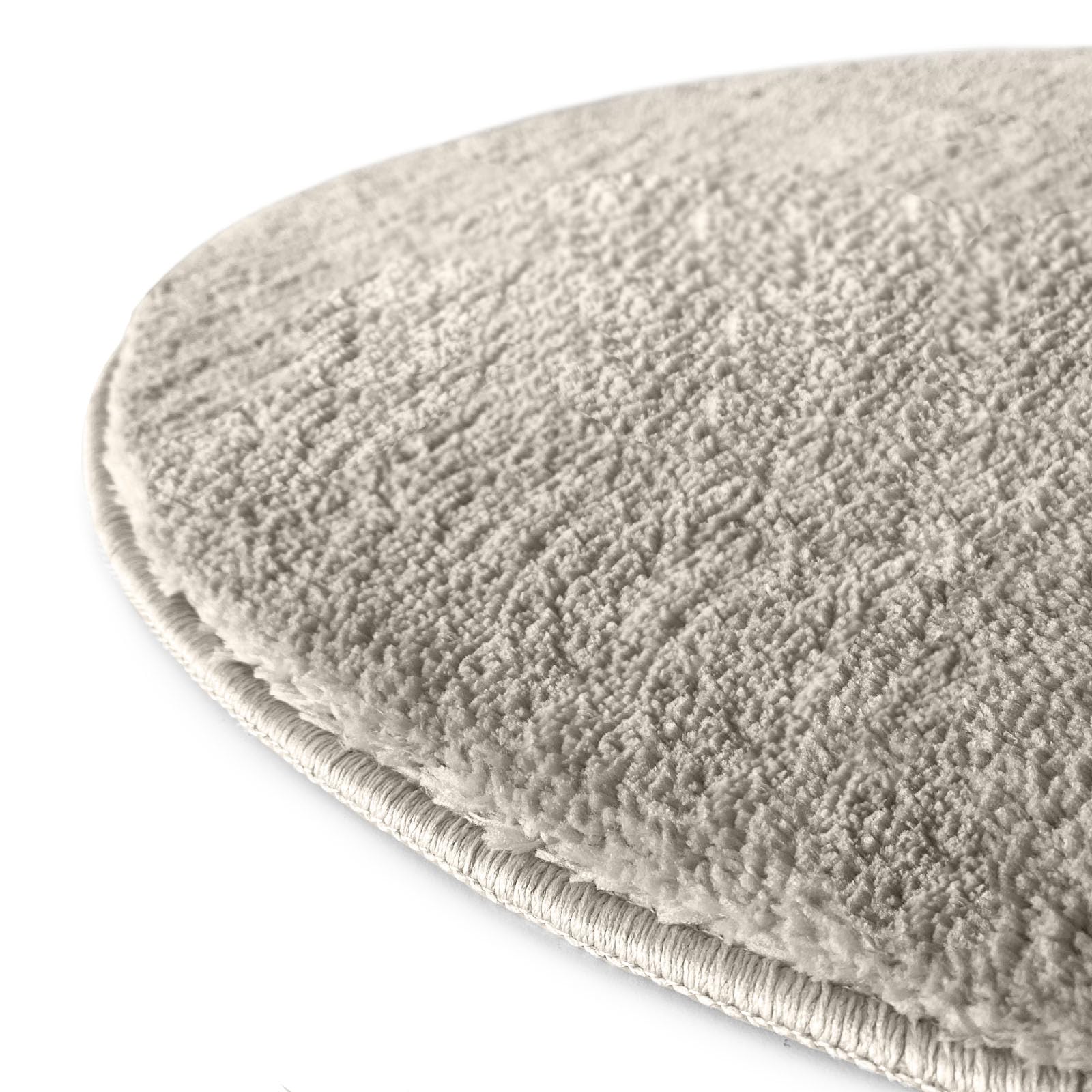 KARAT Badematte Sky, Badteppich in Rund, Dichtes, Flauschiges Wohlgefühl für Ihr Zuhause, Badvorleger rutschfest waschbar, schadstoffgeprüft (Ivory, 120 cm (Rund))