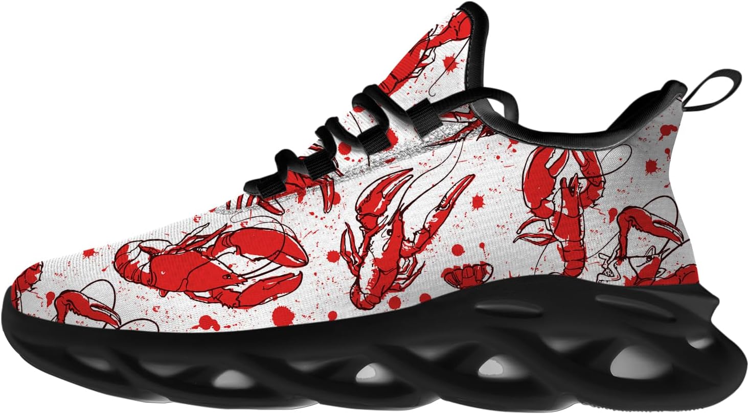 Lobster Shoes for Women Men Road Running Walking Tennis Cross Training Lightweight Sneakers Crab Shoes Gifts for Men Women
