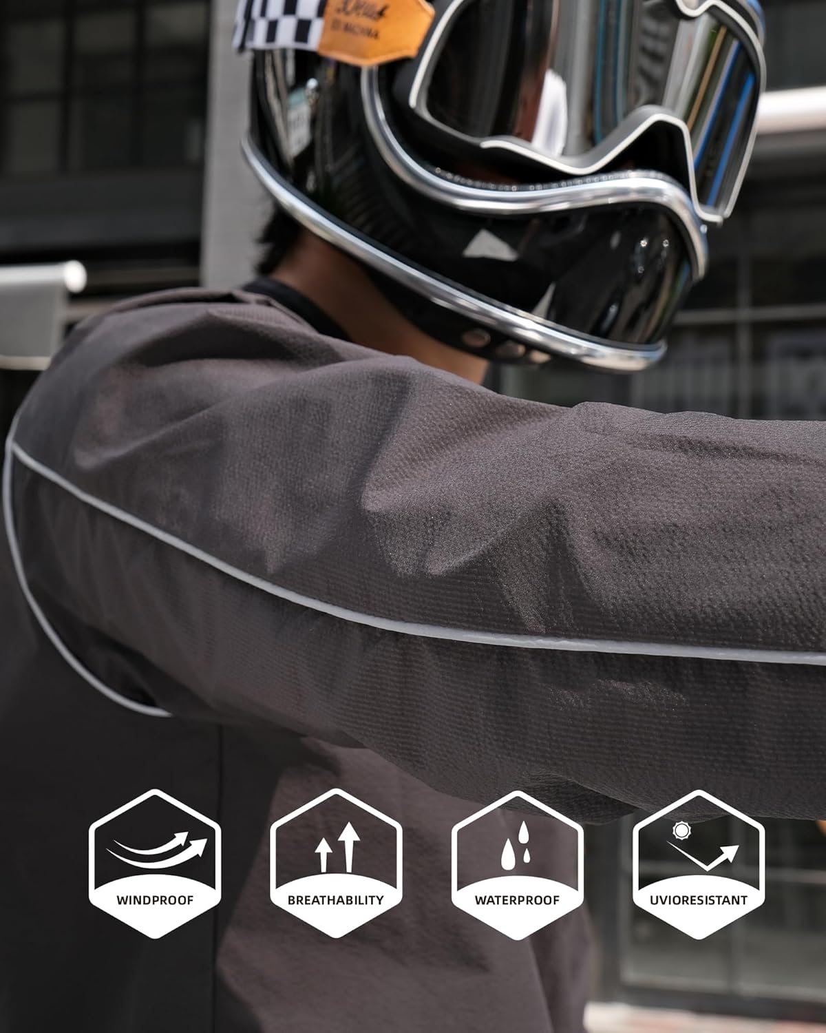 IRON JIA'S Motorcycle Jacket Windproof Liner, Water-Repellent, UPF 40+ Sun Protection, Breathable, Compact and Packable (No Armor) M - Image 6