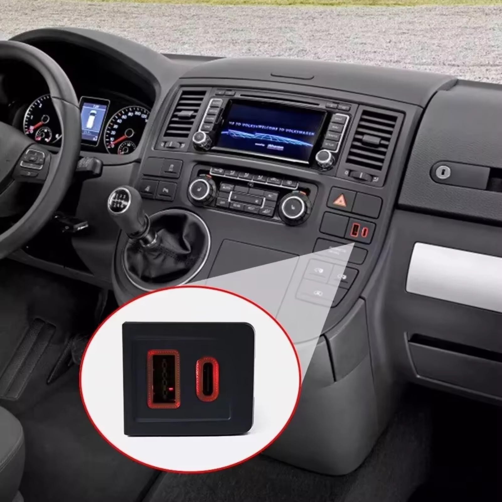 Console Centrale Porta USB Compatibile Con Per T5 Auto Caricabatterie PD Ricarica Rapida QC3.0 Presa Adattatore Ricarica Telefono Porta USB
