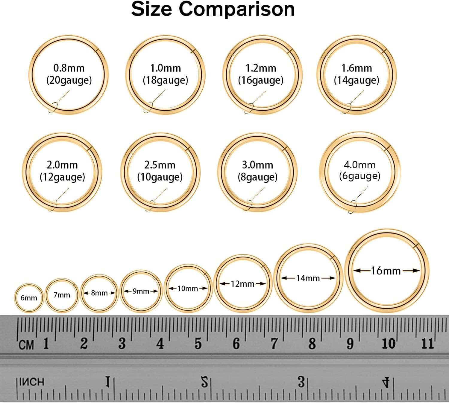 316L Surgical Steel Hinged Segment Nose Ring Hoop for Nose Septum Cartilage Helix Tragus Conch Rook Daith Lobe Lip Piercings 1 Pc - Image 3