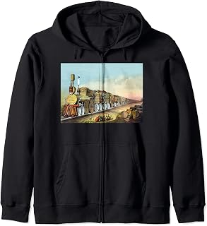 Vintage Steam Train Alcohol Train Bringing Drinks Liquor Zip Hoodie