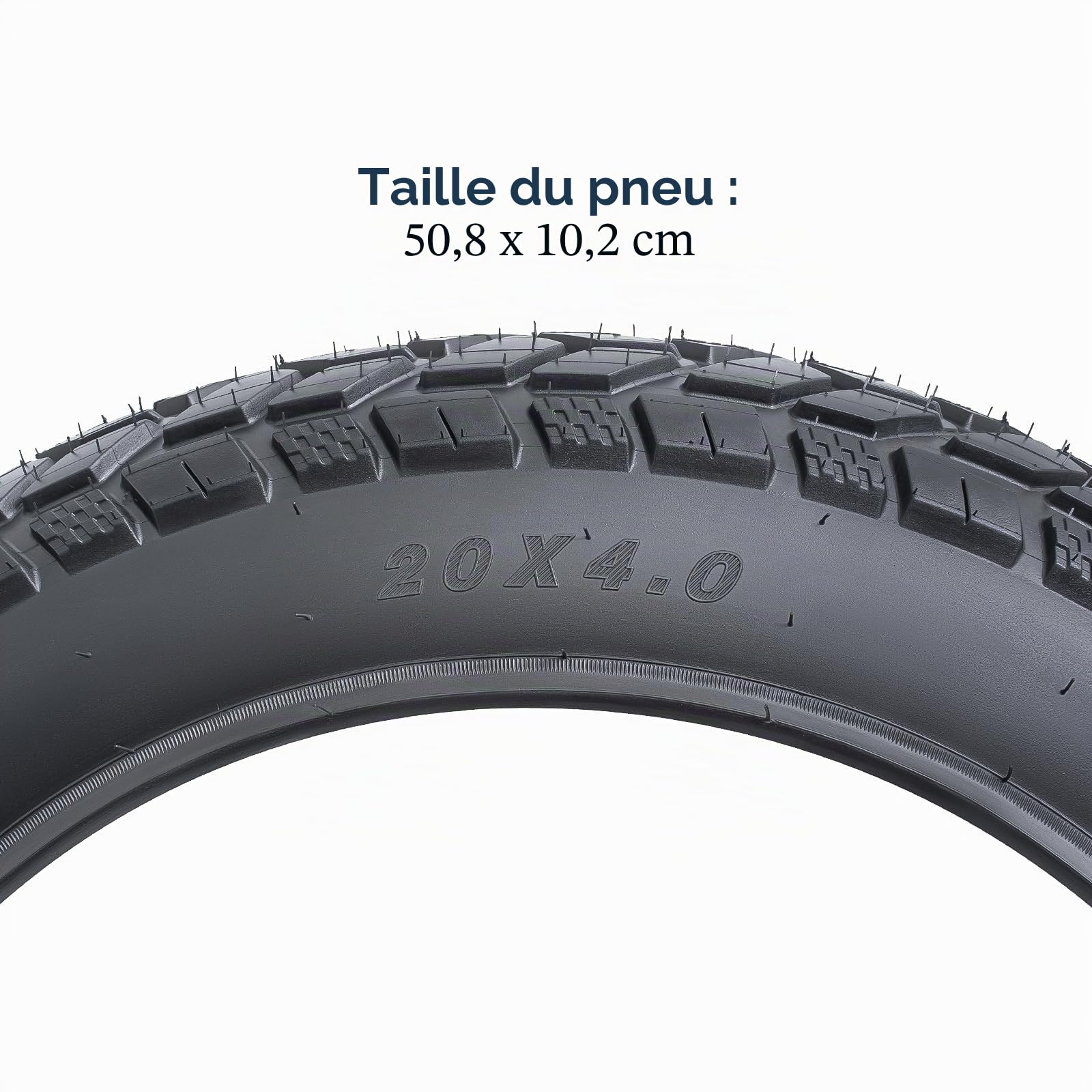 YUNSCM 2-PCS 20 Pouces Fat E-Vélo pneus 20x4.0/102-406 Compatible with Electric Vélo 20x4.0 20X4 All-Terrain Directional Tread Bike pneus (Y-1278)