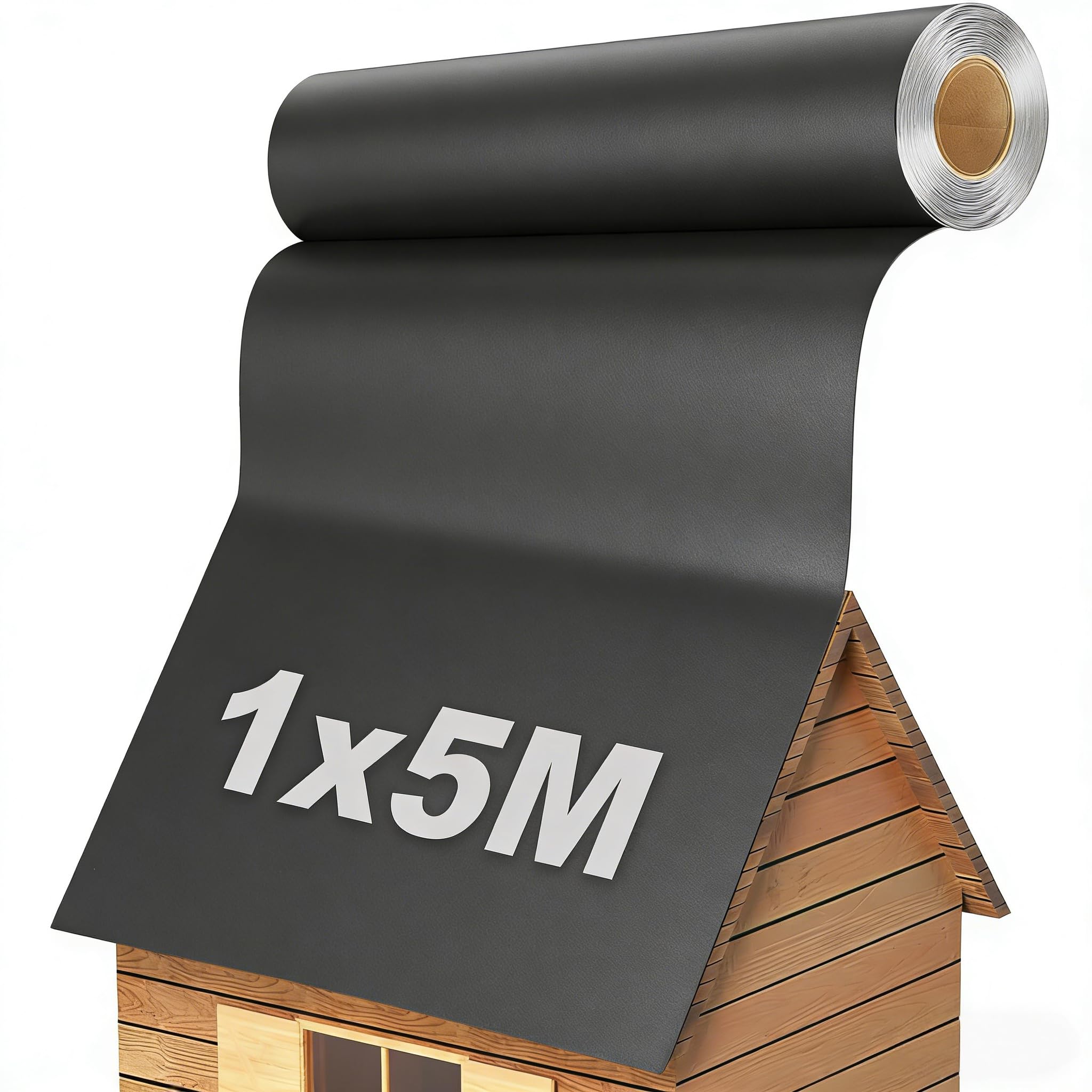 Rubber Roofing Sheet for Flat Roofs - Longer Lasting Alternative to Roofing Felt for Sheds - Black Rubber Roofing Membrane (1m x 5m, 1.5mm Thick)