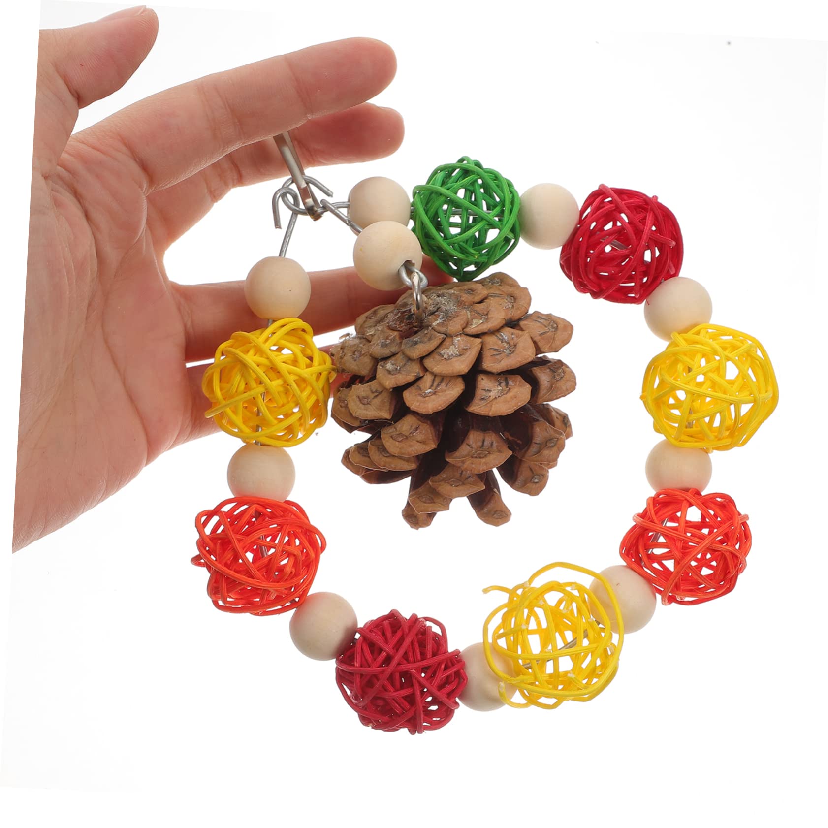 YARNOW 5piezas Juguete De Masticación para Pájaros Cono De y Bola De para Periquitos y Cotorras Juguete Colgante Resistente para Decoración De Jaula y Entretenimiento