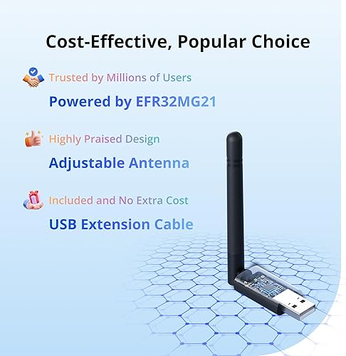 Miniatura 2 de SONOFF Zigbee 3.0 & Thread Dongle Lite (EFR32MG21)  Coordinador de memoria USB para asistente doméstico y Zigbee2MQTT  Puerta de enlace compacta con