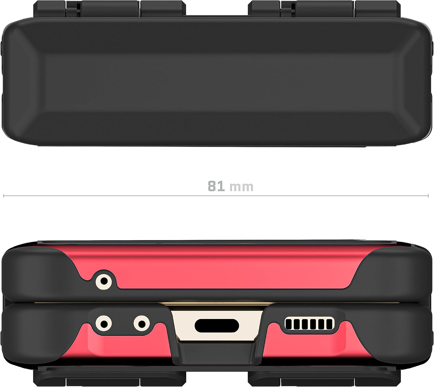 Ghostek Atomic Slim Samsung Z Flip 5 Case - Clear Back with Red Aluminum Metal Bumper, Shockproof & Dual Layer Protective Phone Case, Phone Cover Designed for 2023 Galaxy Z Flip 5 (6.7") (Red)