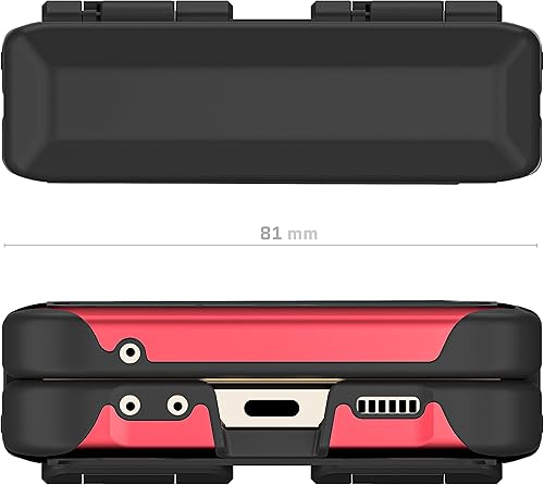 Miniatura 7 de Ghostek ATOMIC - Funda delgada para Samsung Galaxy Z Flip 5 transparente con parachoques de metal de aluminio rojo, de alta calidad, resistente,