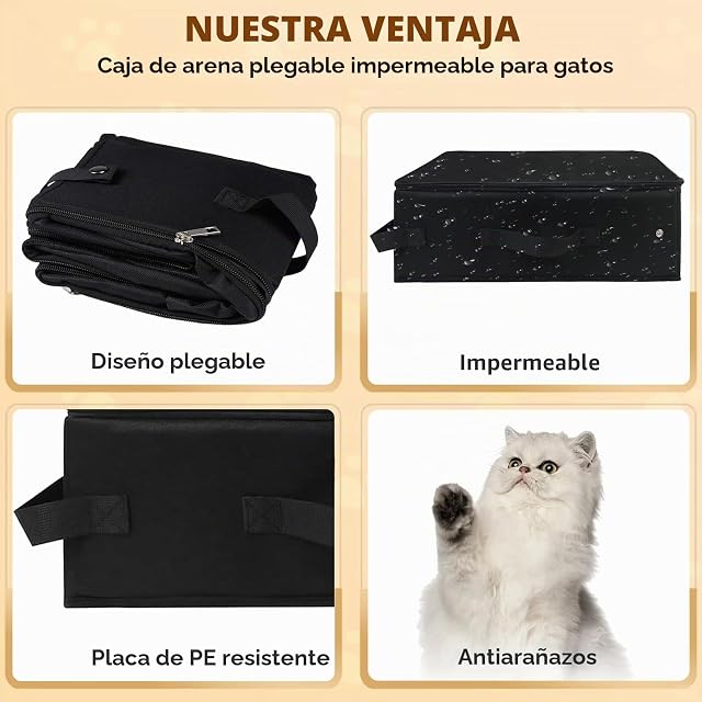 Foto 4 de 7 de QingWing Arenero Portatil Gatos, 40 x 30 cm Arenero de Viaje