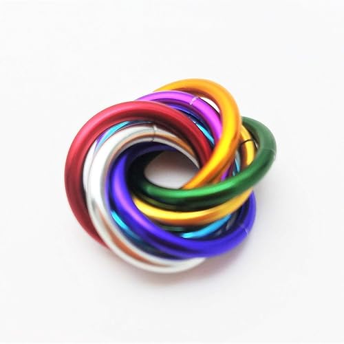 Miniatura 65 de Möbii Fidget Ball (MultiColor): Quiet Mobius ADHD Anxiety Stim Stress Relief Toy Tool for Home Travel Office or Desk (Small, Full, Pink Blue Silver)