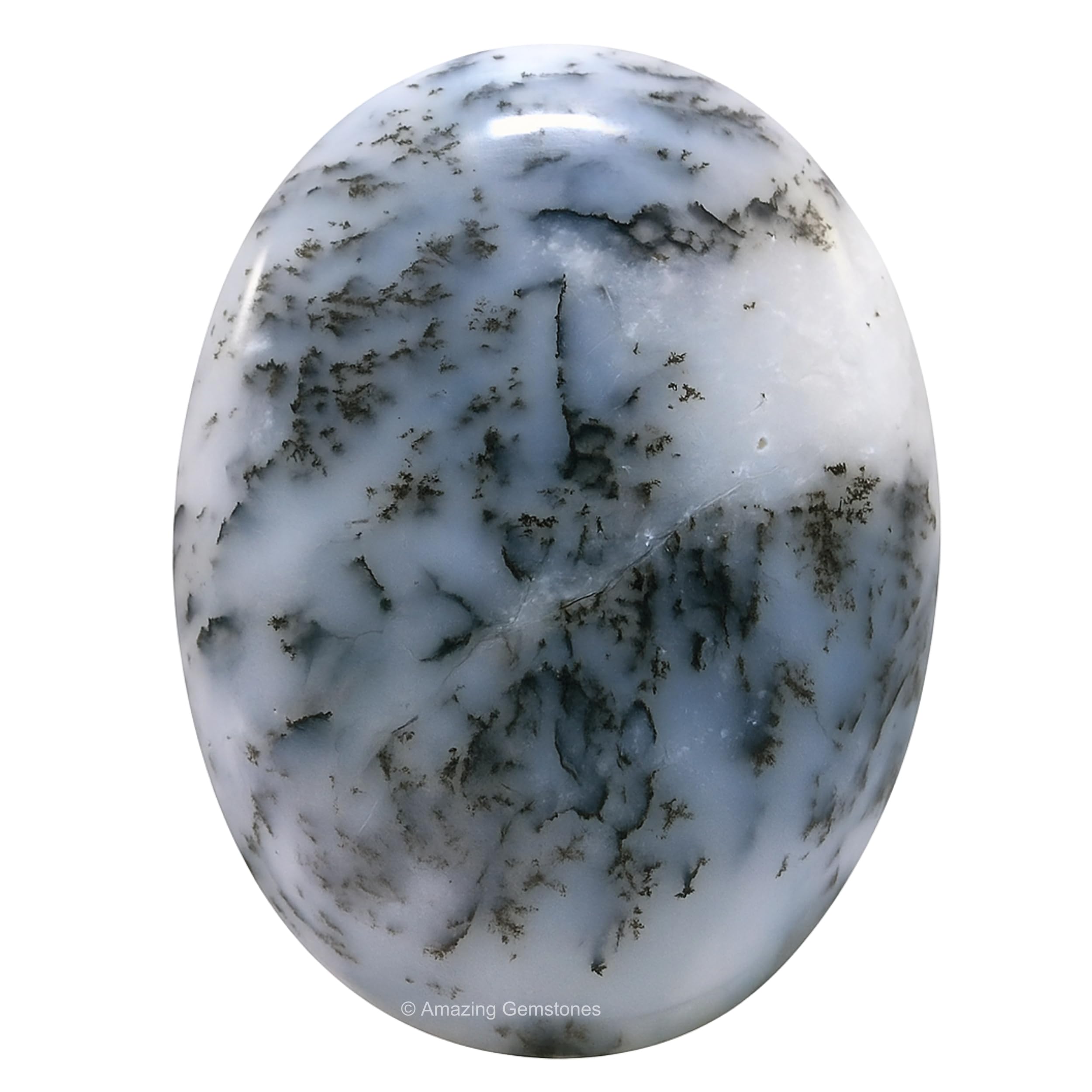 Dendrite Opal Crystal Palm Stone, 45-50mm Large Meditation Healing Crystal