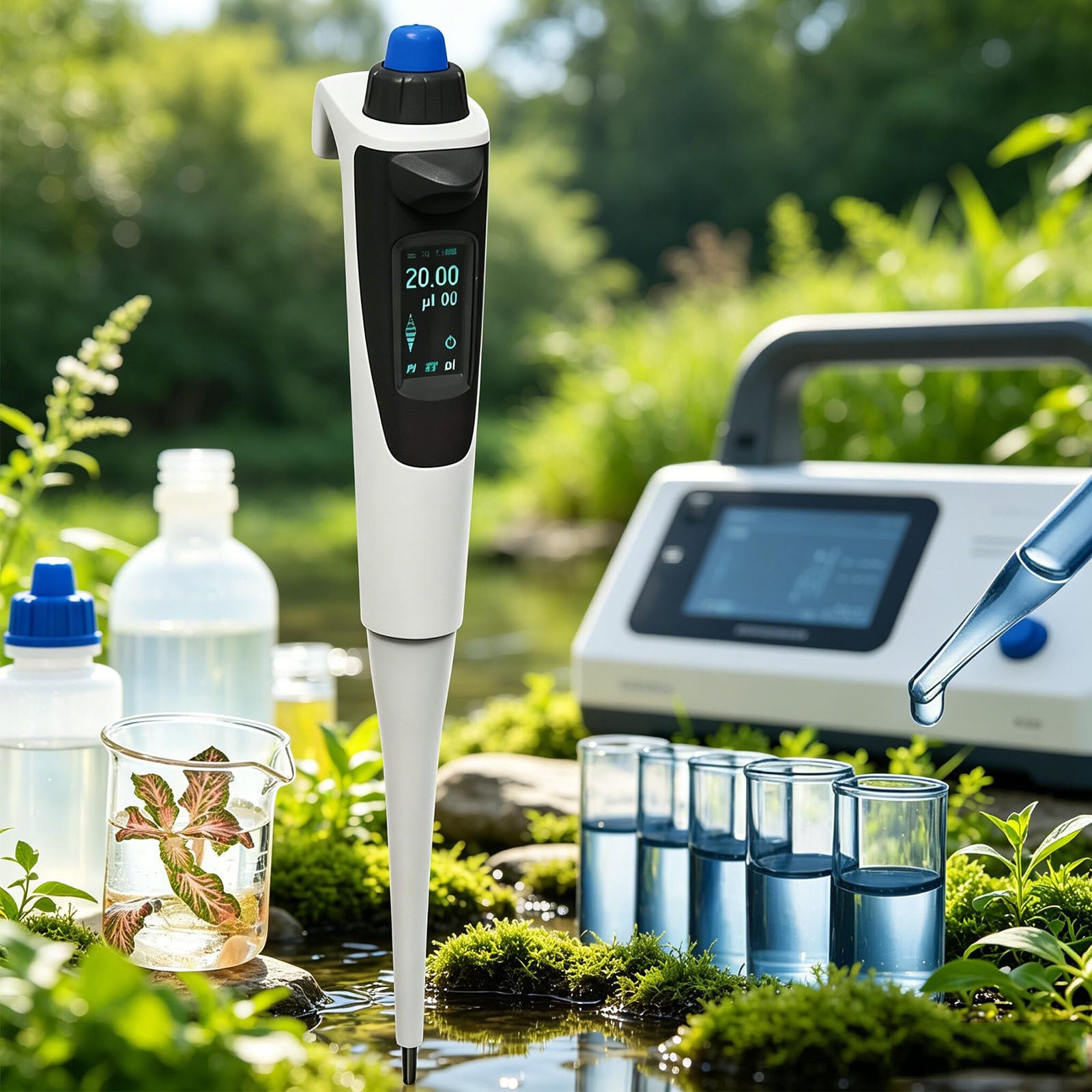 HaiZethonic ISO Calibrated Self-Caibration Pipettes,Digital Pipette, Electric Single Channel Micropipette,0.5-1000ul Adjustable Volume Pipettor,for Pipetting/Mixing/Stepper/Dilution 100to1000μL