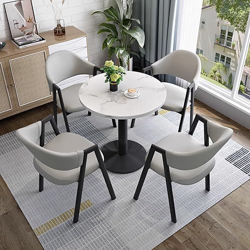 YVYKFZD Mesa redonda de conferencias, juego de mesa y silla de oficina, sala de recepción, mesa de comedor simple para 4, mesa de negociación