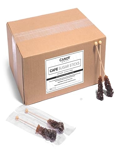 Candy Envy - Palitos de caramelo Amber Cafe Rock - 100 unidades envueltas individualmente - Sabor original a azúcar
