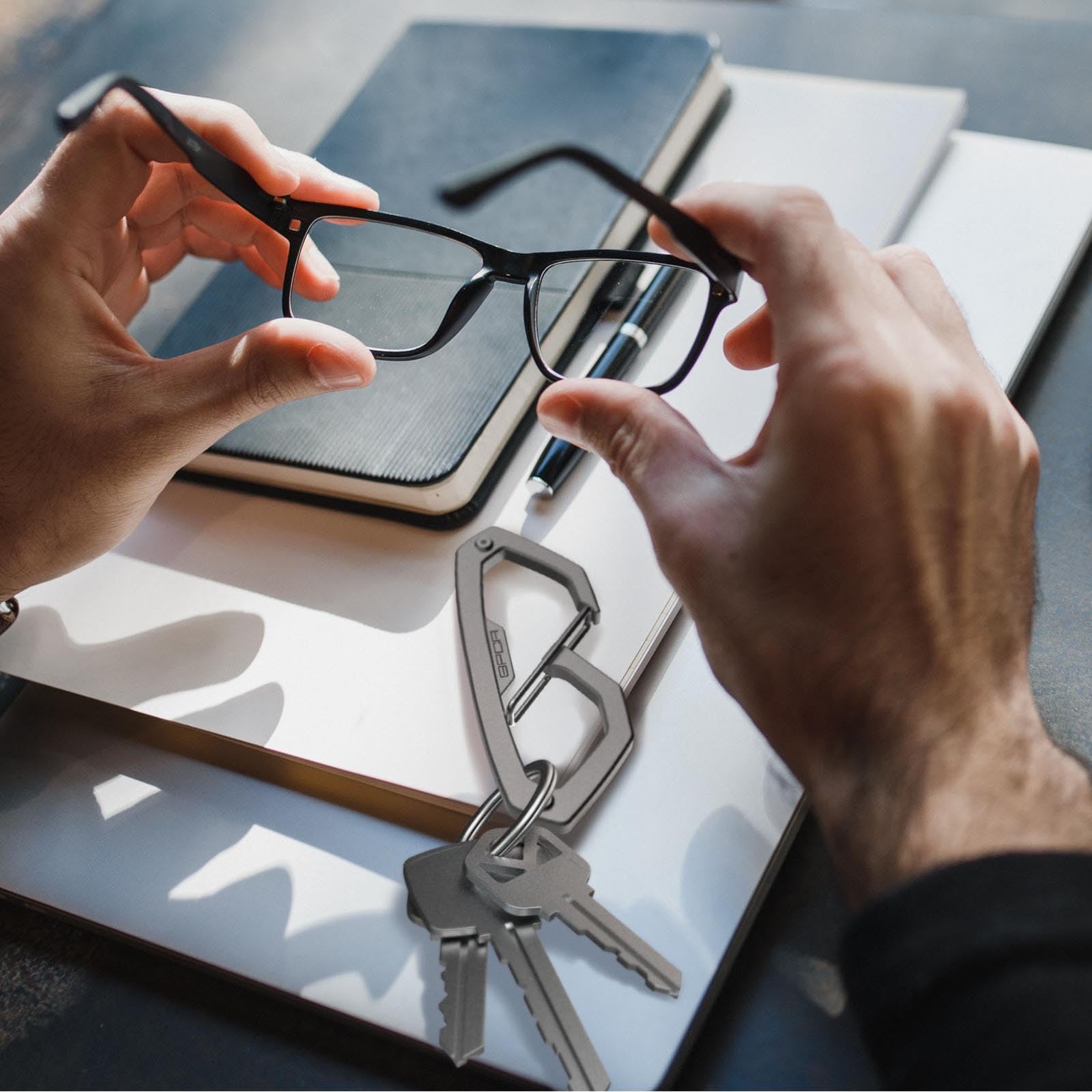 GPCA Carabiner Loop PRO, Key Organizer, Key Ring, Car Key Holder, Carabiner for Rappelling, Hunting and Rescue - Heavy Duty Carabiner Keychain Clip for Adventures (Steel - Medium + Small - 2PCs)