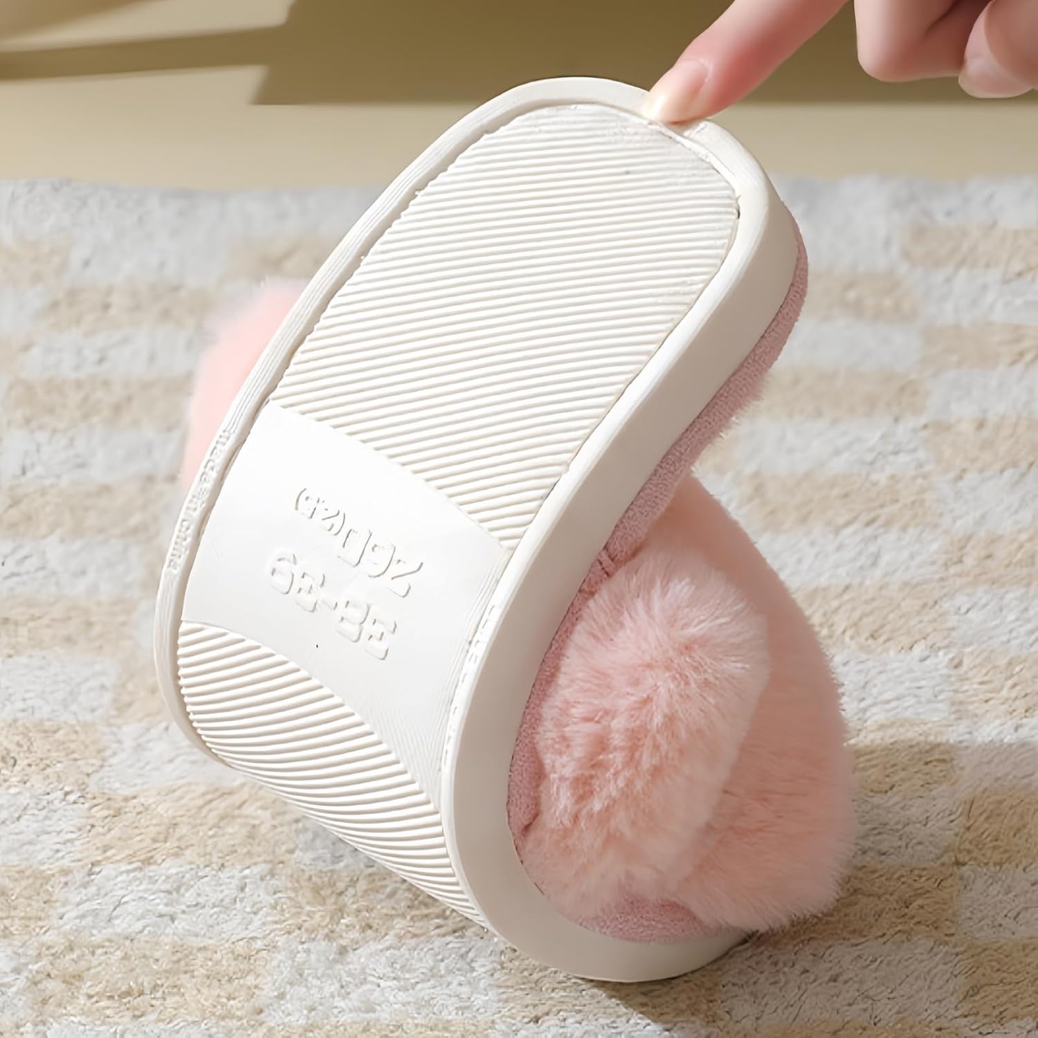 Fuzzy Slide Slippers for Women – Open Toe Faux Fur House Shoes with Memory Foam, Cute Indoor Bedroom Slippers for Ladies & Teens - Image 6