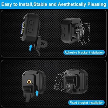 OBEST Upgrade Motorcycle TPMS Tire Pressure Monitor System with 2 External Sensors, USB Rechargeable IP67 Waterproof Motorcycle TPMS, LCD Display Motorbike Tyre Temperature Alarm