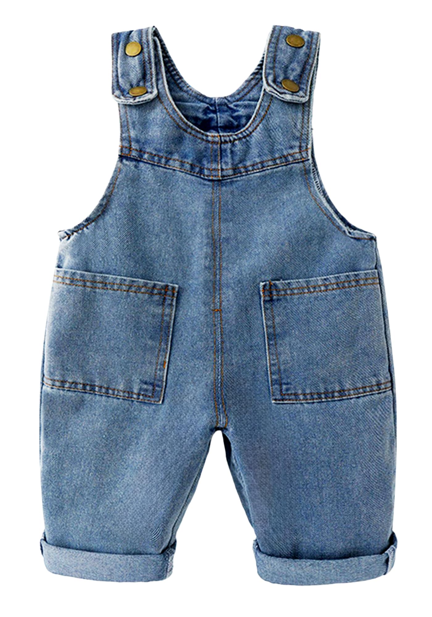 SEAUR Bebe Garçon Salopette en Jean Jambe Droite Décontractée Salopette Ample Enfant Combinaison Denim Sans Manches
