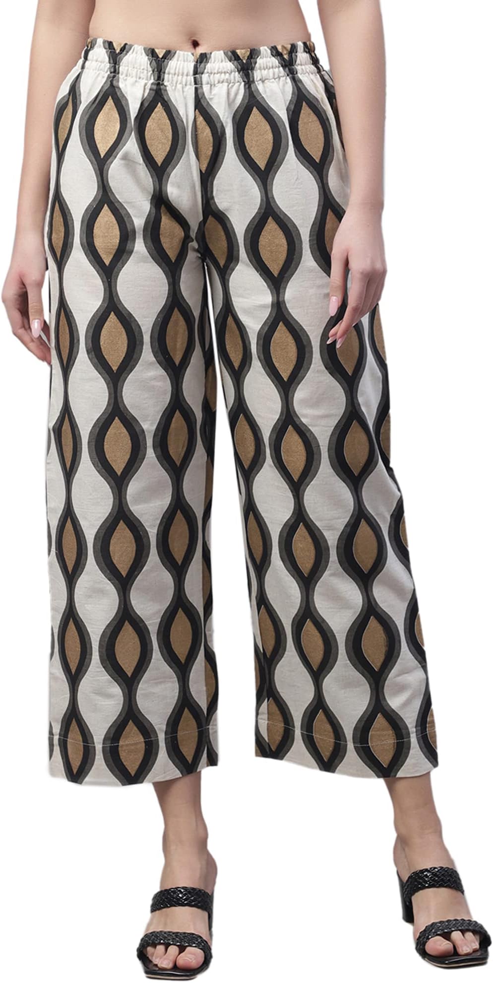 Pistaa's Women's Regular Fit High Rise Palazzo