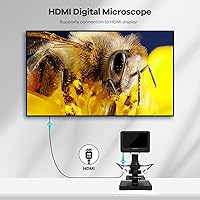 Vista 4 de Andonstar AD246S-P HDMI Digital Microscope with 7'' Screen, 4000x 3 Lens 2160P UHD Video Record, Coin Microscope for Error Coins, Biological