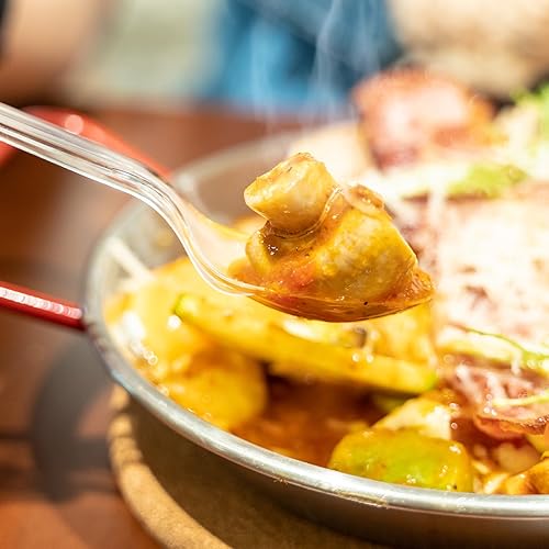 Miniatura 6 de POSATE Cucharas de plástico resistentes, transparentes, desechables, paquete de 60