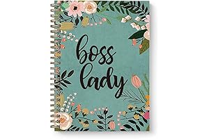 Boss Lady Watercolor Flower Hardcover Spiral Notebook