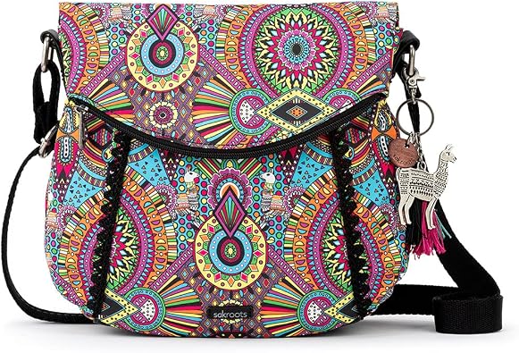 Sakroots Crossbody Bag in Eco-Twill, Multifunctional Purse with Adjustable Strap & Zipper Pockets