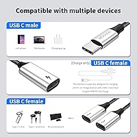 Vista 5 de MOGOOD Divisor USB C, cable Y USB C de 3 puertos, 1 macho a 3 hembras, paso de carga PD de 60 W y transferencia de datos, para Steam Deck, iPad Pro