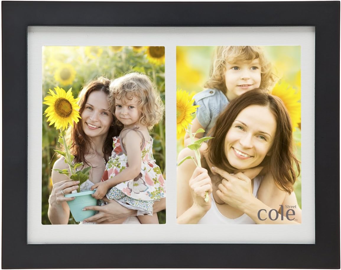 Philip Whitney Matte Black Wooden Dual Opening 5x7 Matted