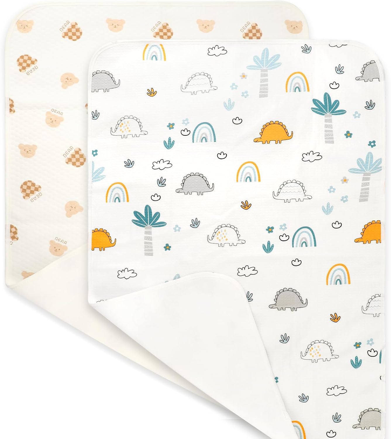 Waterproof Crib Pad, Washable Baby Cotton Changing Pads,39"X27"(2 Pack), Pee Proof Mattress Cover Toddler Bed, Toddler Mattress