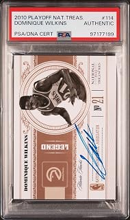 2010 Playoff National Treasures #114 09/99 Dominique Wilkins Signed Card AUTO PS - Basketball Autographed Cards