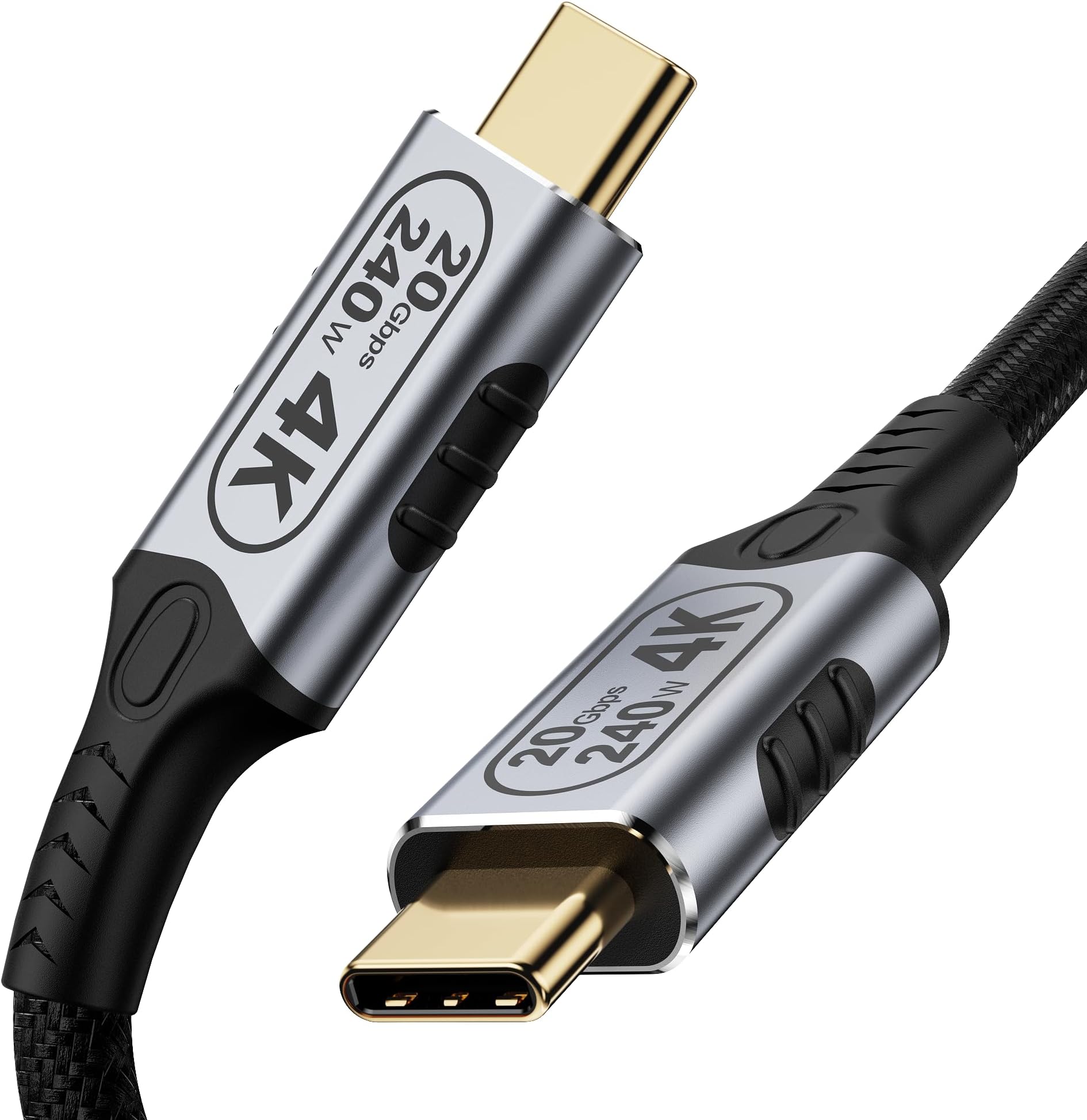 0.8ft USB-C to USB-C 20Gbps Cable, 4K@60Hz Video, 240W PD, High Speed Data Transfer, Compatible with Laptops, Tablets, Smartphones