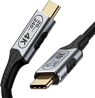 BAWIOFIAU Type c to Type c Short Cable,20gbps USB c Cable,USB c 3.2 gen 2,4k USB c Cable,@60Hz Video,USB c Cable Monitor,240w USB c Cable,high Speed USB c Cable,0.8ft ft USB c Cable