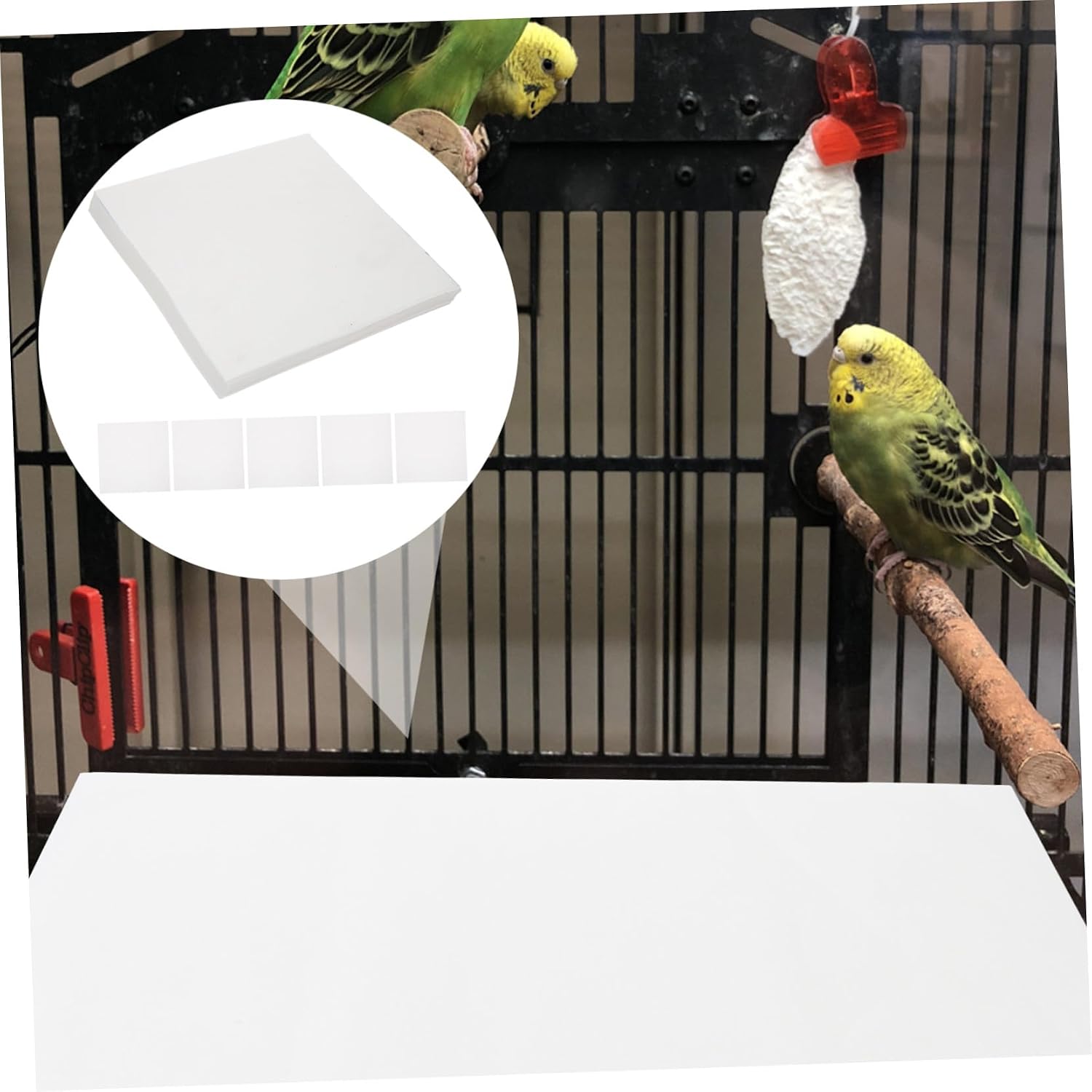 100pcs Disposable Bird Cage Paper Liners Absorbent Cage Mats for Pet Birds Easy Clean Liners for Healthy Hygienic Environments