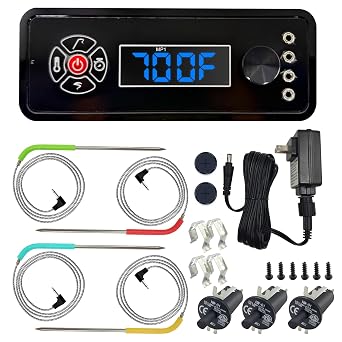 Replacement Non-WiFi Controller Combo Set for Masterbuilt Gravity Series 560/800/1050 Digital Charcoal Grill + Smoker Full Kit Includes Control Panel, 4 Meat Probes, 3 Door Switches & Power Adapter