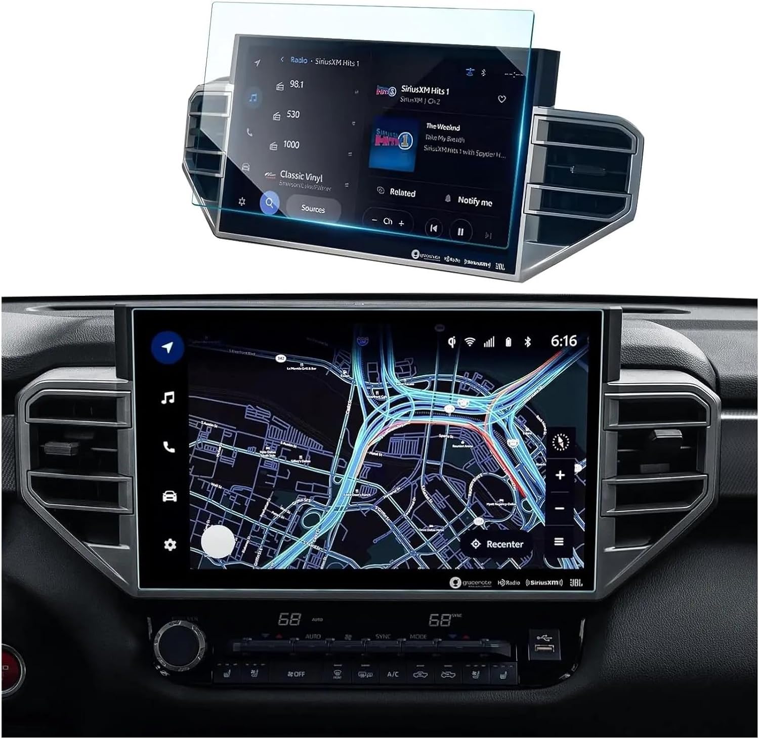 スクリーンプロテクター タンドラ 2022 2023 14 インチ車の液晶 Gps ナビゲーションアンチスクラッチフィルム強化ガラス