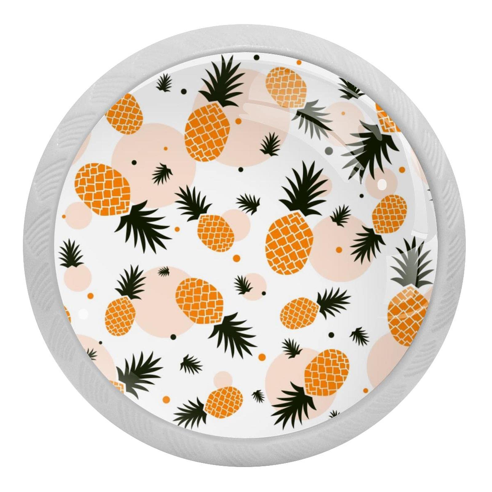 Boutons de tiroir ananas rétro en verre fluorescent pour porte de placard de bureau et cuisine