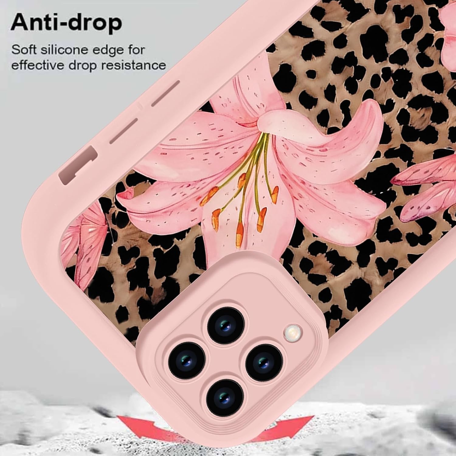 Aesthetics Cheetah Leopard Print Lily Flower Phone Case for Samsung Galaxy A55 5G Case Raised Camera Protection Soft Silicone Slim TPU Funda Phone Cover for Samsung A55 6.5 Inch image 3
