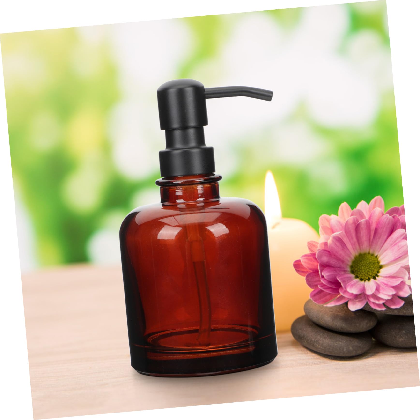 WOONEKY Bottiglia Dosatrice in Acciaio Inossidabile da 12 Once con Pompa, Dispenser per Liquido Detergente e Shampoo per Viaggio e Hotel, Design Compatto e Riutilizzabile