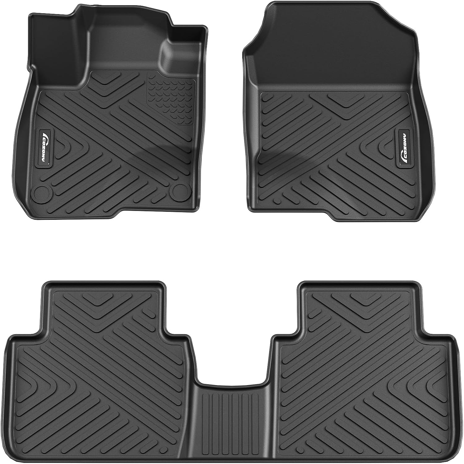 Floor Mats for 2023 2024 2025 HR-V (LX Sport EX-L), TPE All Weather Custom Fit Front 1st & 2nd Row HRV Floor Liner, Black