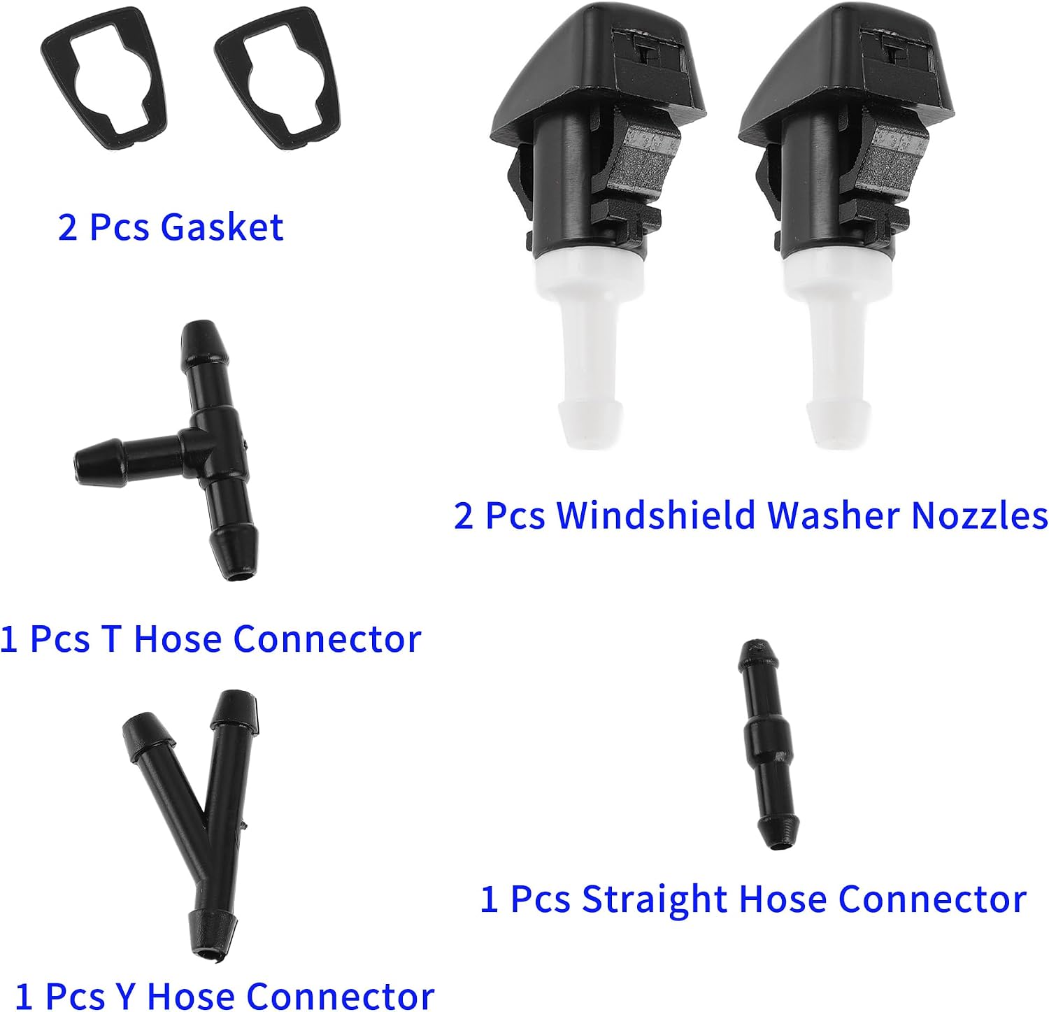 Windshield Washer Nozzle for Hyundai Santa Fe 2013-2018,Santa Fe Sport,XL,for Kia Sorento 2011-2020,Sedona 2015-2020–Front Wiper Spray Jet,Plastic,Black/White,Replaces OE# 986303J000