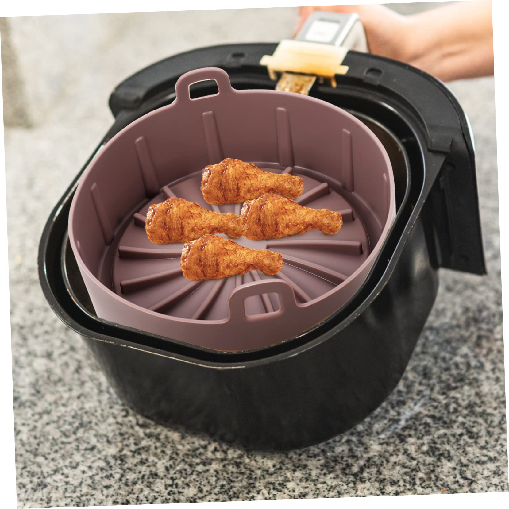 Riutilizzabile in Silicone Per Friggitrice Ad Aria Accessori Cottura Al Forno Per Alette Di Pollo Hamburger Pesce E Gamberetti